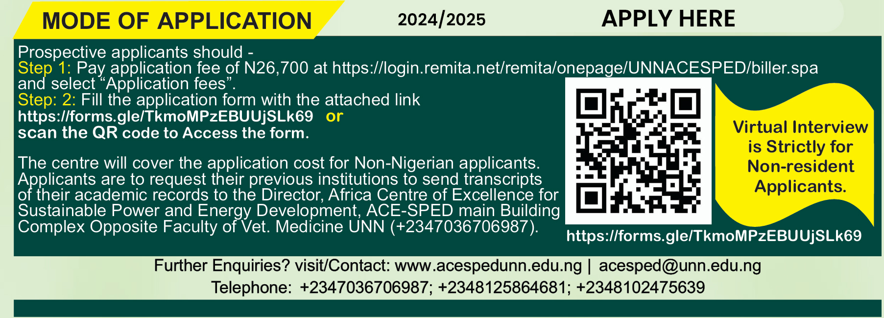 Extension of Application for ACE-SPED Admission for the 2024/2025 Academic Session